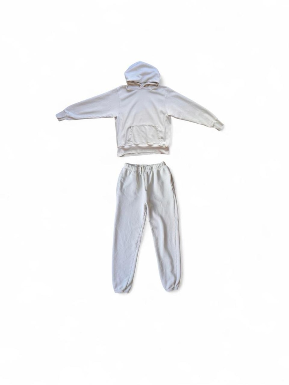 Les Tien Women’s Cream Sweatpants & Hoodie Set XS